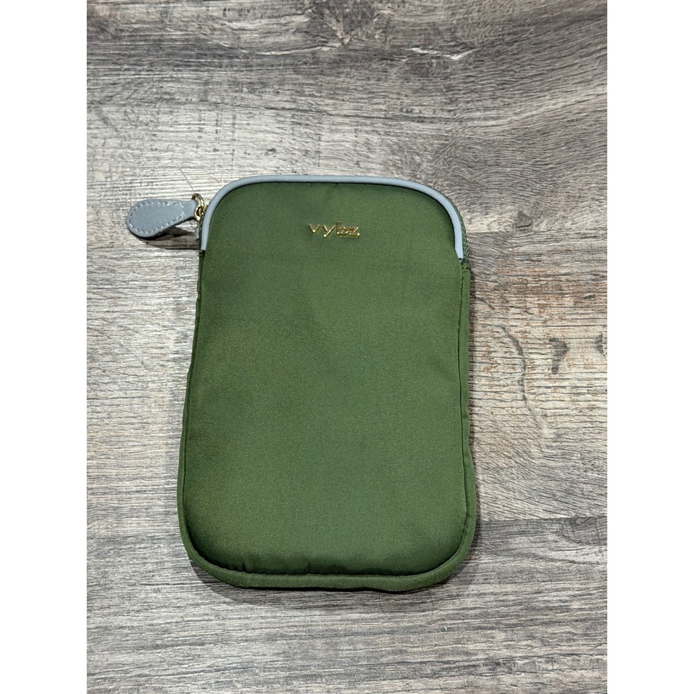 Vybz Olive Green Nylon Tech Pouch with SLNT Faraday Signal Blocking Sleeve Set